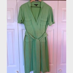 Banana Republic Kelly Green Silk Blend Dress